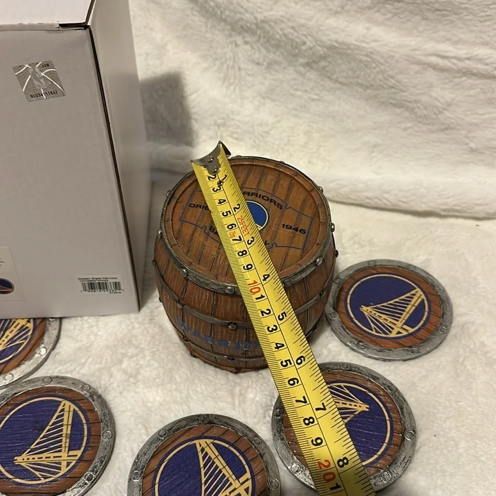 FOCO Golden State Warriors NBA 5-Pack Barrel Coasters Set
